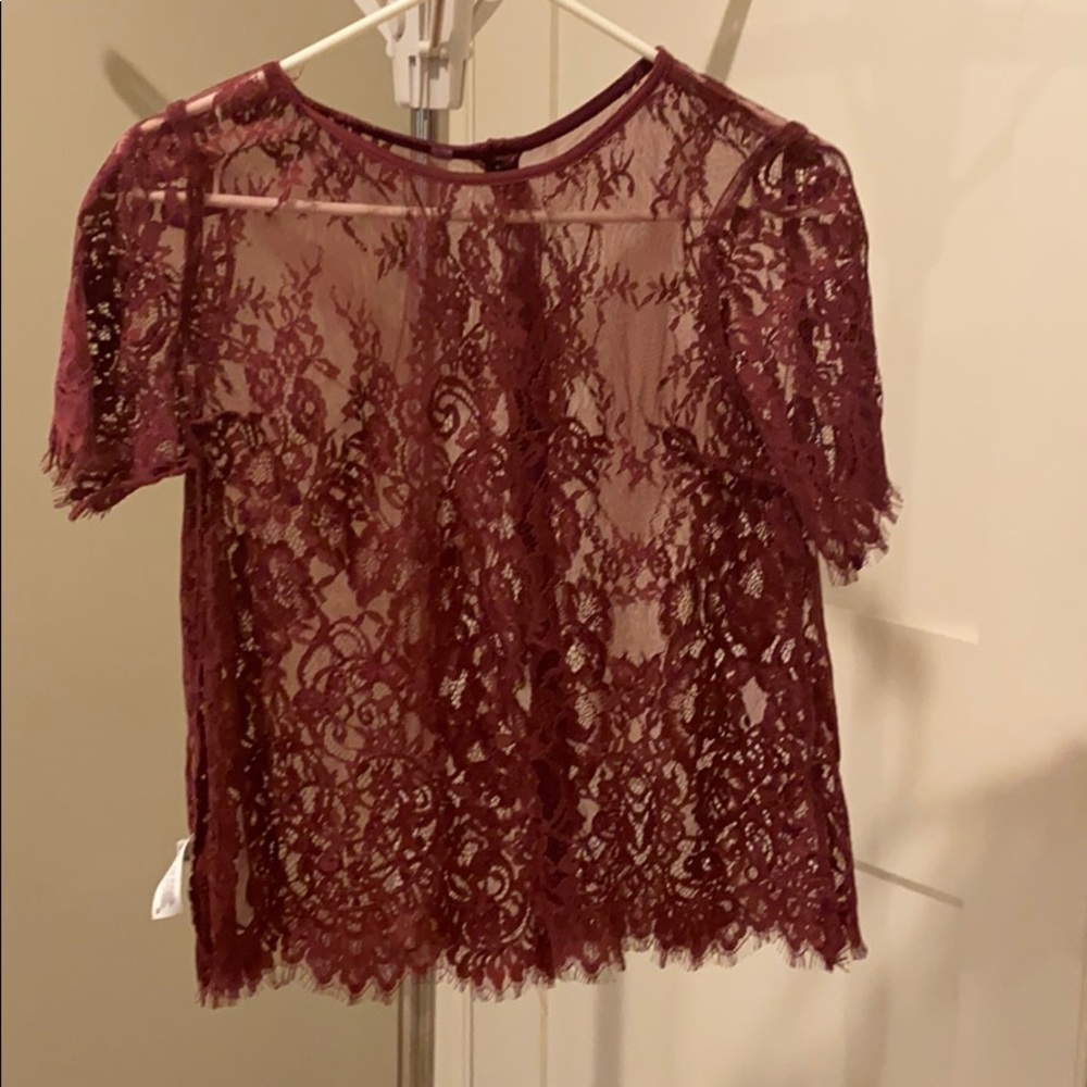 Plum mesh top